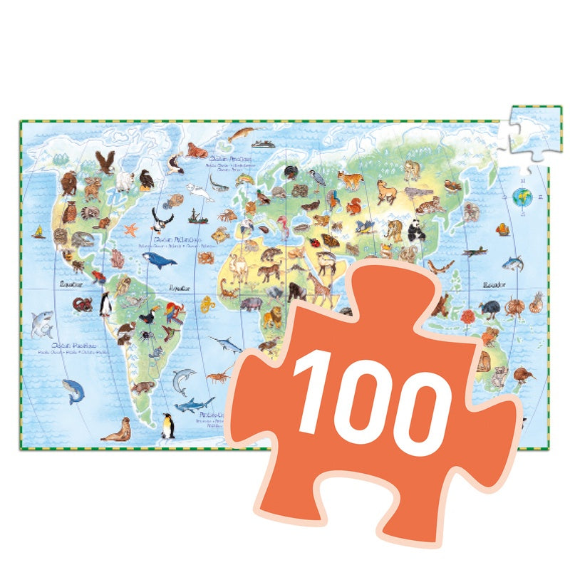 World Animal 100 piece Observation puzzle and border