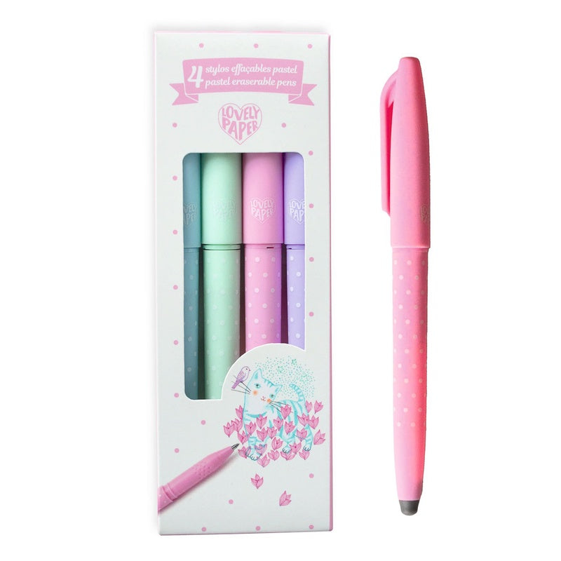 4 Pastel Eraseable Pens