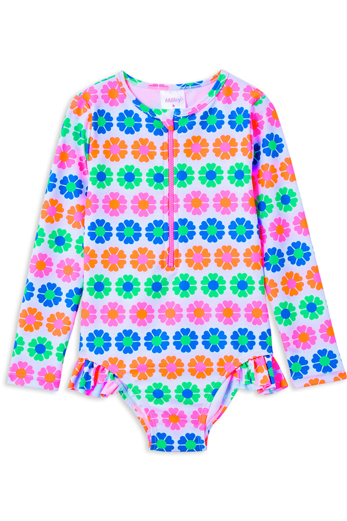 Neon Fun Long Sleeve Swimsuit