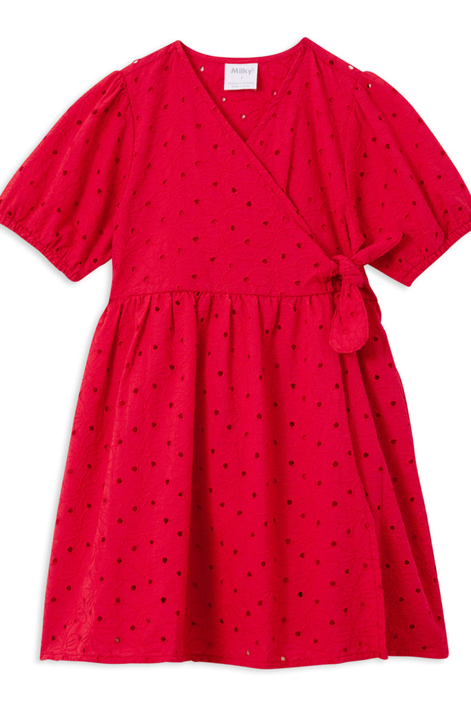 Red Broderie Dress