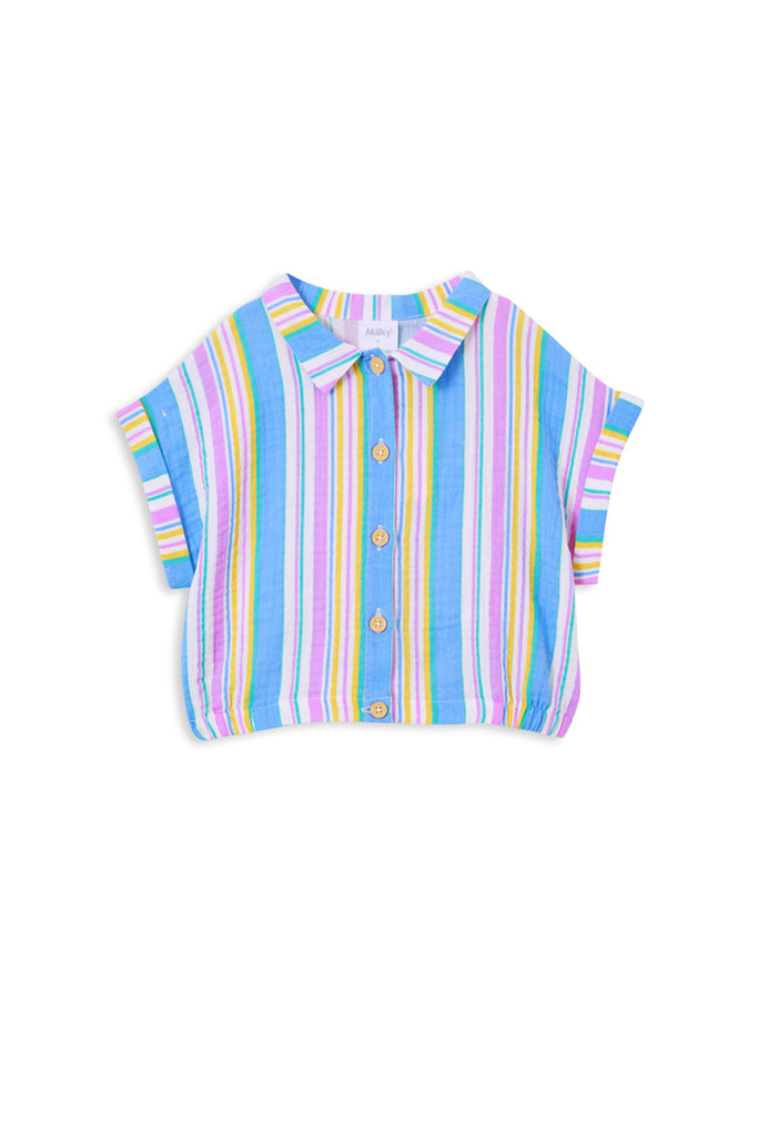 CRINKLE STRIPE SHIRT