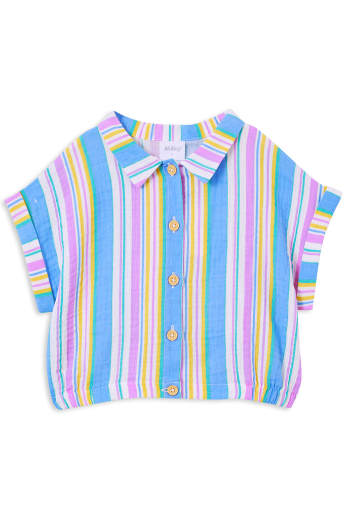 CRINKLE STRIPE SHIRT