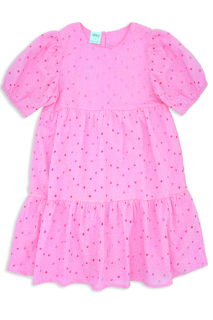 Pink Broderie Dress