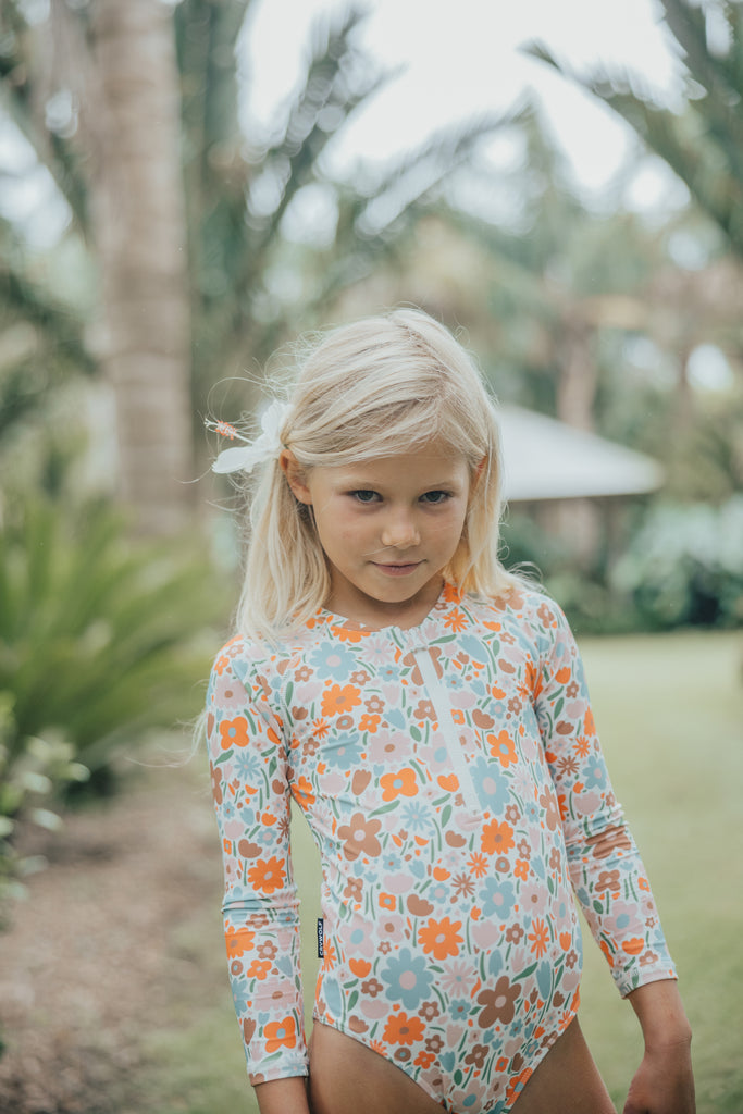 Long Sleeve Swimsuit - Flower Market