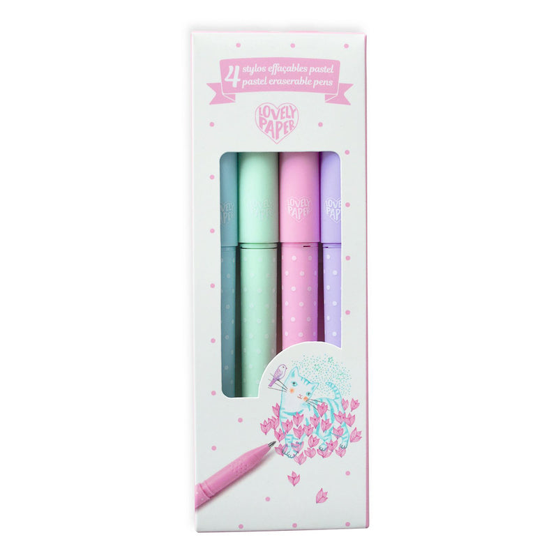 4 Pastel Eraseable Pens