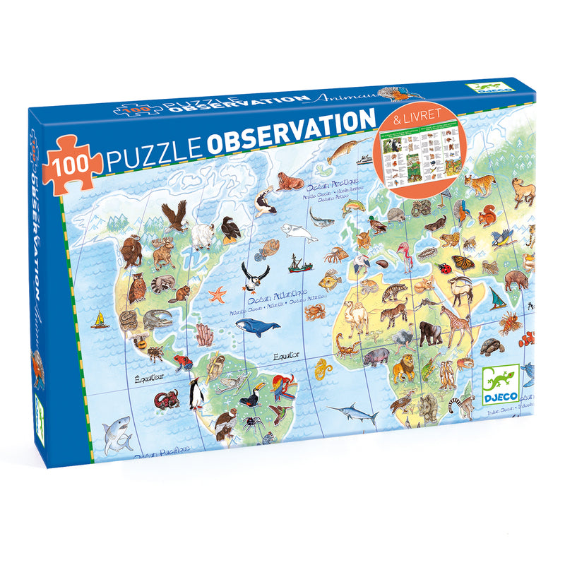 World Animal 100 piece Observation puzzle and border