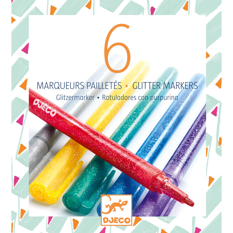 Glitter Markers- 6 piece