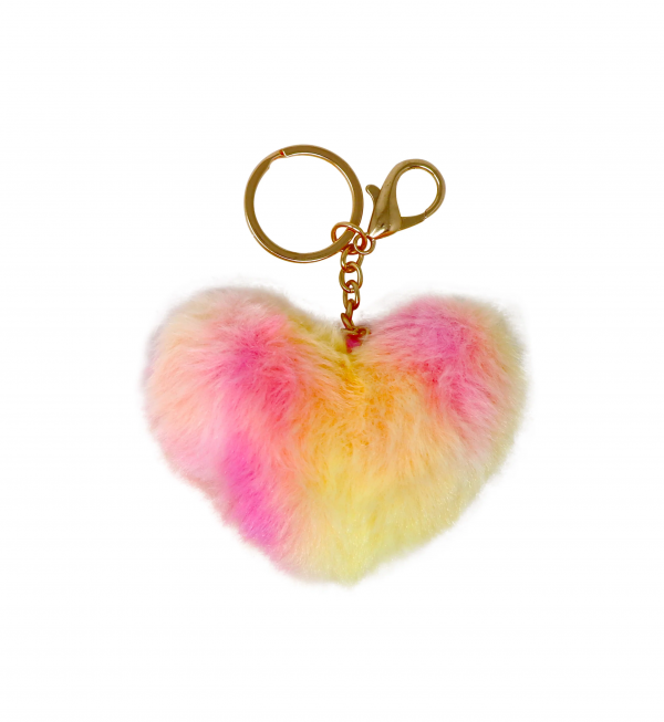 Fluffy Heart Key Chain