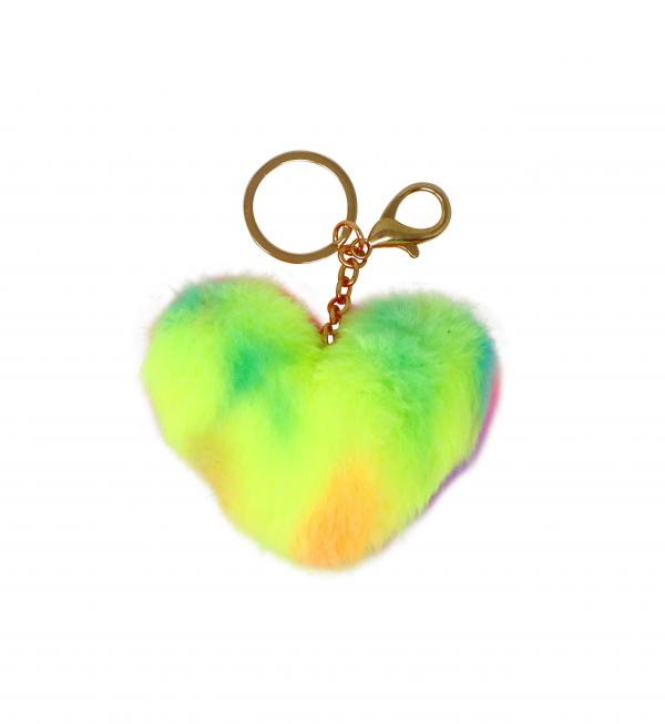 Fluffy Heart Key Chain