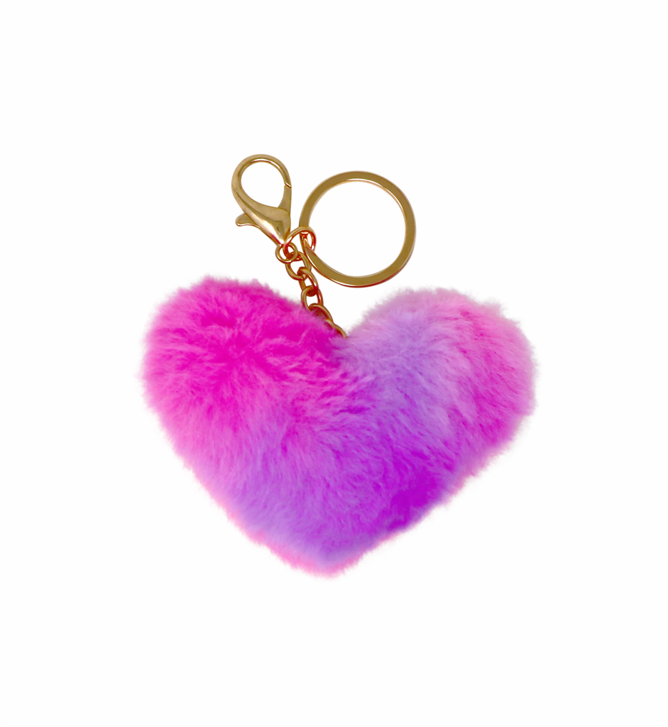 Fluffy Heart Key Chain