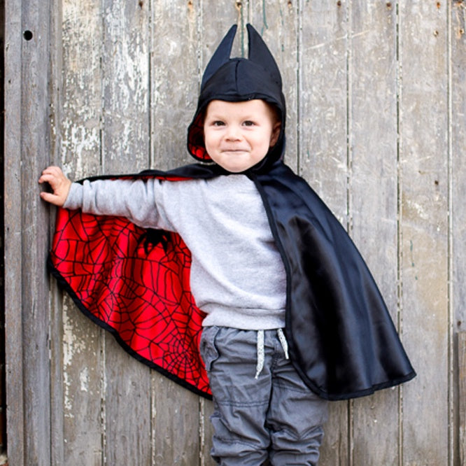 Toddler Reversible Spider & Bat Cape