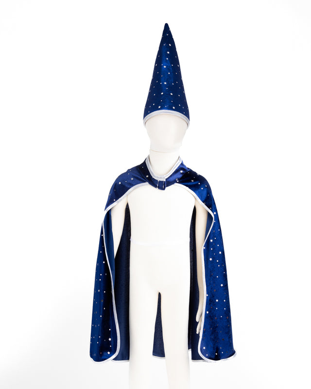 Blue 7 Silver Sparkle Wizard Cape & Hat