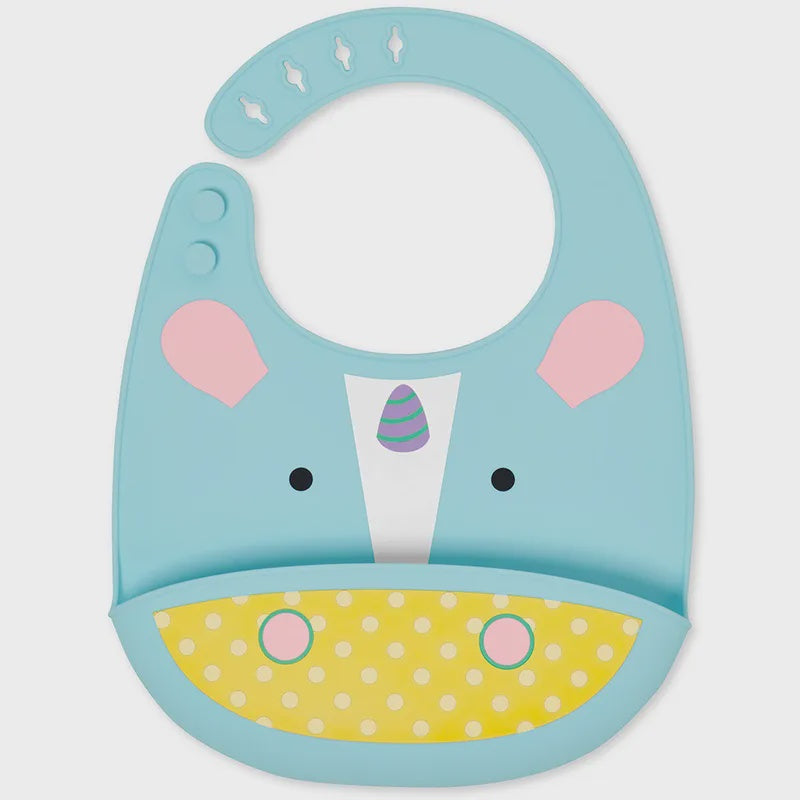 Zoo Fold & Go Silicone Bib - Unicorn