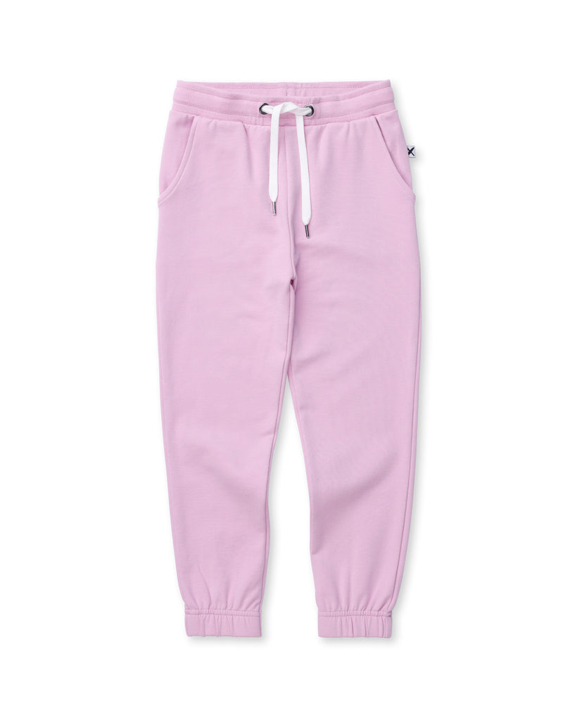 Furry Gathered Cuff Trackies - Pink