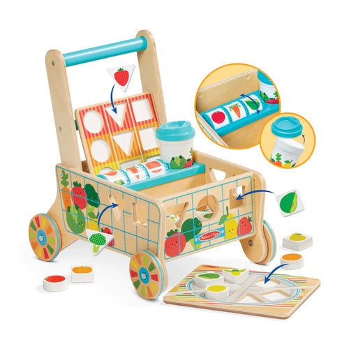 Wooden Grow with Me Grocery Cart