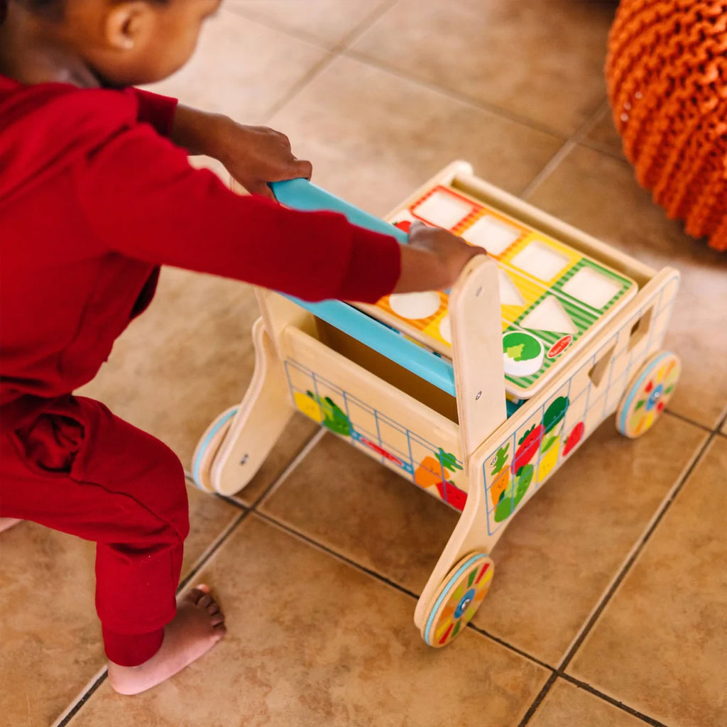 Wooden Grow with Me Grocery Cart