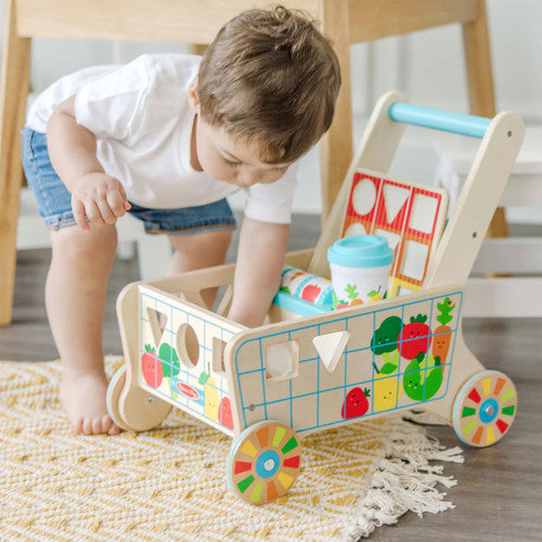 Wooden Grow with Me Grocery Cart