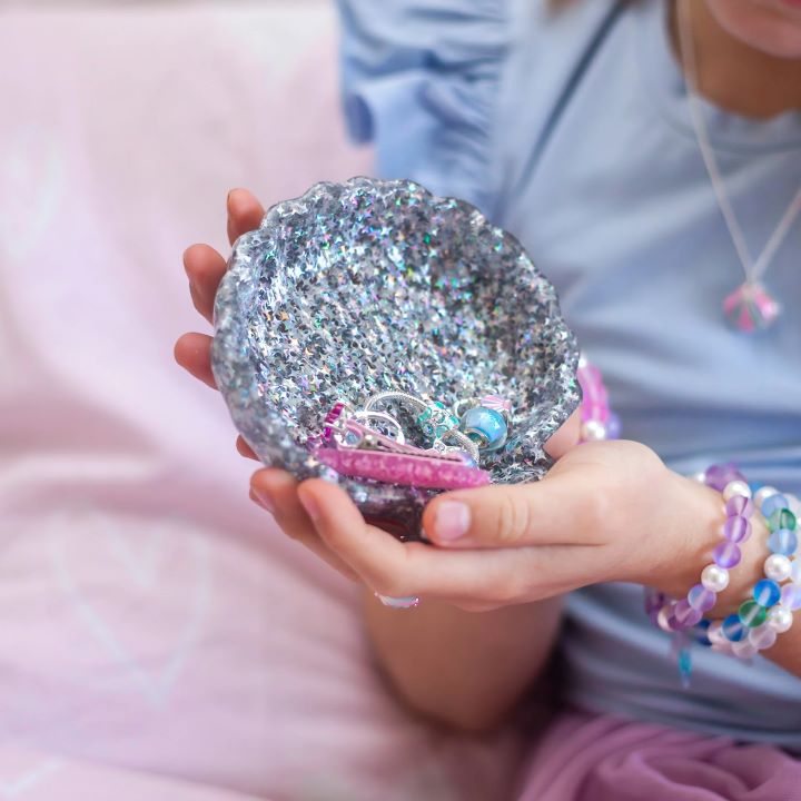 Silver Sparkle Shell Trinket Dish