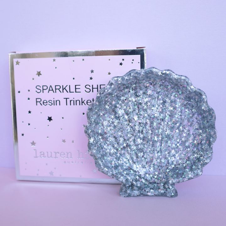 Silver Sparkle Shell Trinket Dish