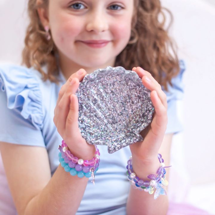 Silver Sparkle Shell Trinket Dish