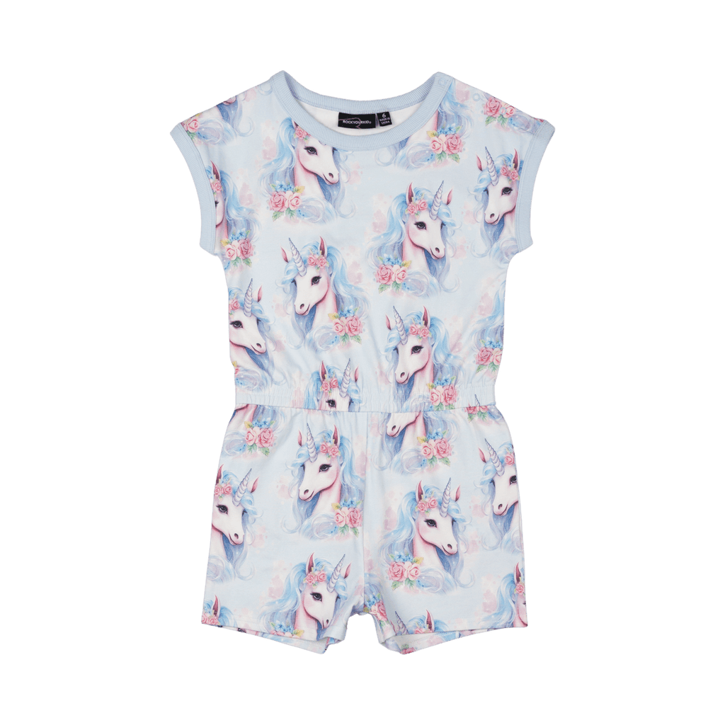 BLUE UNICORN ROMPER