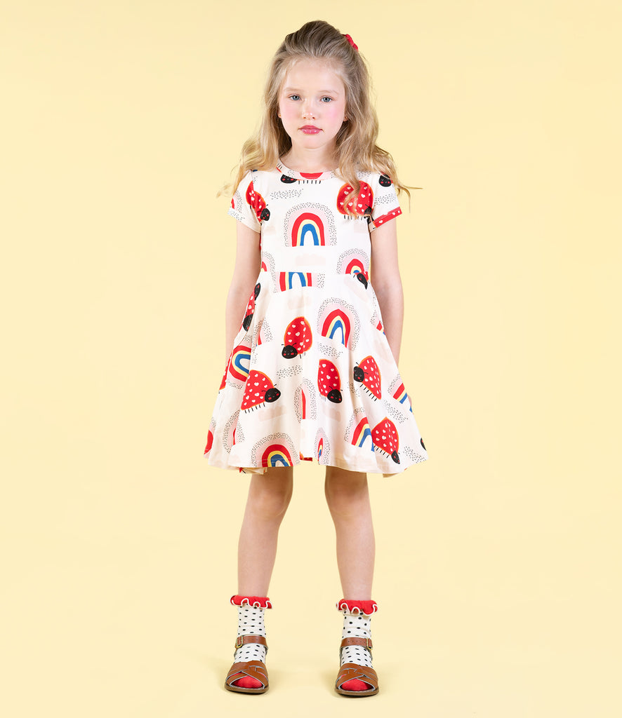 LOVE BUG RAINBOW WAISTED DRESS