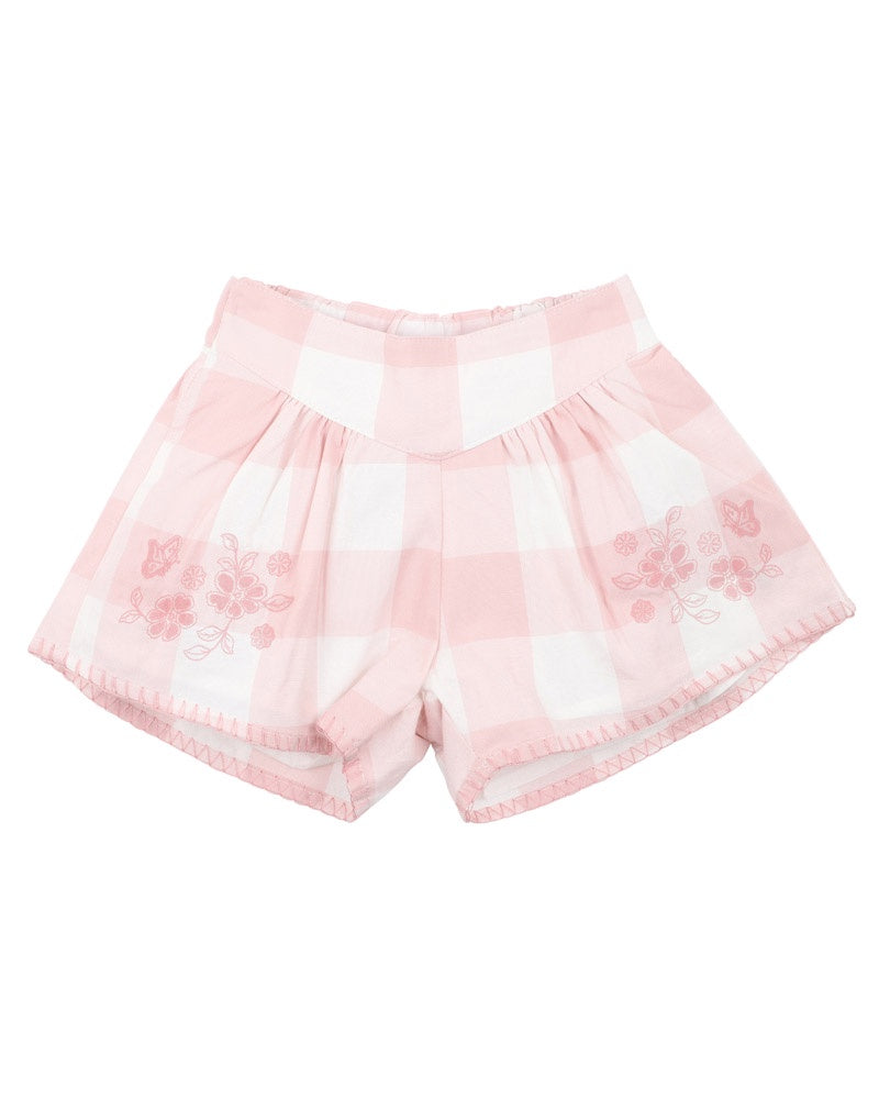 Lara Embroidered Check Short