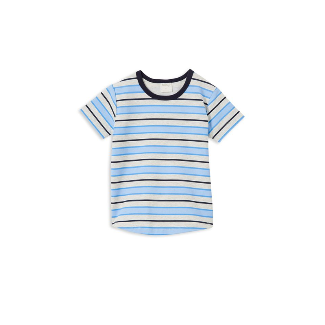 Stripe Rib Tee- Blue