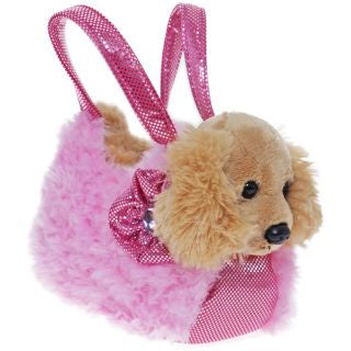 Cocker Spaniel Puppy in Pink Fluffy Hand Bag